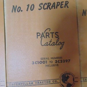 Caterpillar No. 10 Scraper 3C1001 Parts Manual