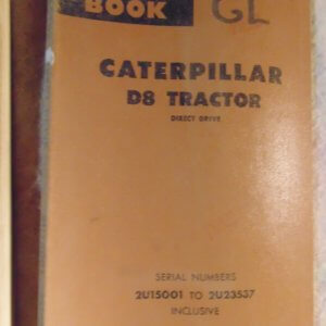 Caterpillar D8 Tractor Direct Drive 2U15001 Parts Manual