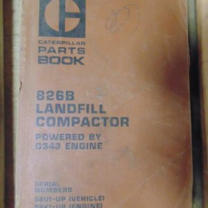 Caterpillar 826B Landfill Compactor 58U1 Parts Manual