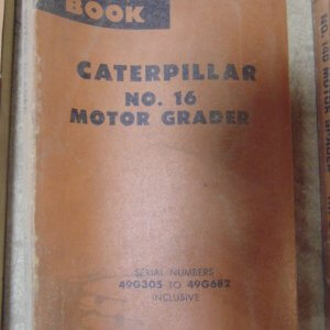 Caterpillar No. 16 Motor Grader 49G305 Parts Manual