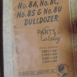 Caterpillar 8A, 8C, 8S, 8U Bulldozer 28E1, 29E1, 30E1, 71F1 Parts Manual