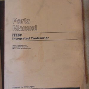 Caterpillar IT 28F Integrated Toolcarrier 3CL1 Parts Manual