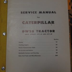 Caterpillar DW20 Tractor 57C1/67C1 Service Manual
