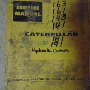 Caterpillar 141 & 143 Hydraulic Controls 49E1, 55E1 Service Manual