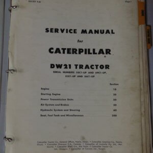 Caterpillar DW21 Tractor 58C1, 69C1, 85E1, 86E1 Service Manual