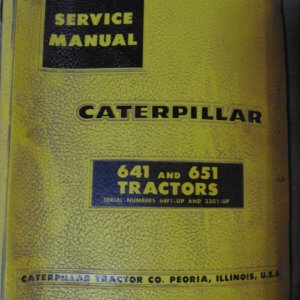Caterpillar 641 & 651 Tractor 64F1, 33G1 Service Manual