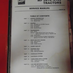 Massey Ferguson 2675/2705 Tractor Service Manual