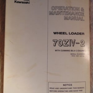 Kawasaki Operation & Maintenance Wheel Loader Parts Manual