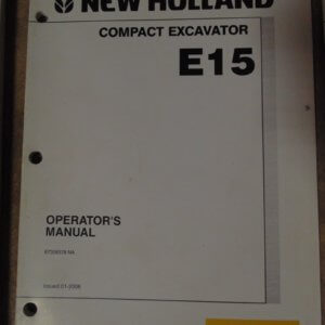New Holland Compact Excavator E15 Operator Manual