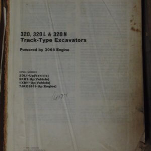 Caterpillar 320, 320L, 320N, 2DL1, 9KK1 Track Type Excavator Parts Manual