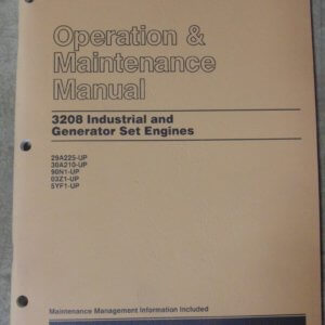 Caterpillar 3208 Industrial & Generator Set Engines 29A225, 30A210, 90N1, 5YF1 Operation and Maintenance Manual