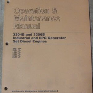 Caterpillar 3304B, 3306B Industrial & EPG Generator Set Diesel Engines 4XB, 7JB, 64Z1, 83Z1, 85Z1 Operation & Maintenance Manual