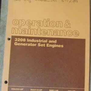 Caterpillar 3208 Industrial & Generator Set Diesel Engines 29A225, 30A210, 90N1, 3Z1 Operation & Maintenance Manual