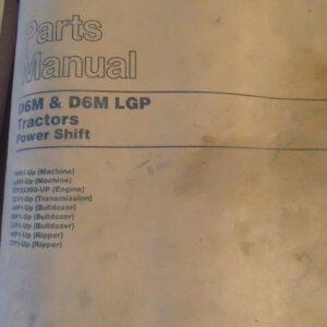 Caterpillar D6M, D6M LGP Powershift Tractor 3WN, 4JN Parts Manual