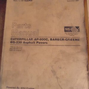 Caterpillar AP-800C Barber-Greene BG-230 Asphalt Paver 1PM1, 9AL1 Parts Manual