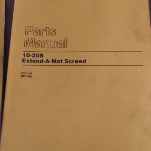 Caterpillar 10-20B Extend-A-Mat Screed 3HL1, 3KL1 Parts Manual