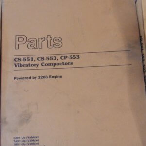 Caterpillar CS551, CS-553C, CP553 Vibratory Compactor CZD1, 7AD1, 7BD1 Parts Manual