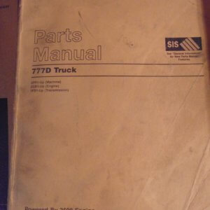 Caterpillar 777D Truck 3PR1 Parts Manual