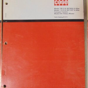 Case 108 Compact Tractor Model K41 Rotary Mower Parts Manual
