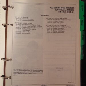 John Deere 700 Series OEM Engines Technical Manual