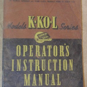 Cummins Operator Instruction Manual K-KO-L Series Operator Manual