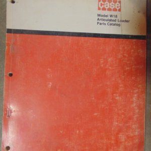 Case W18 Articulated Loader Parts Manual