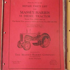 Massey Harris Antique 55 Diesel Tractor Parts Manual