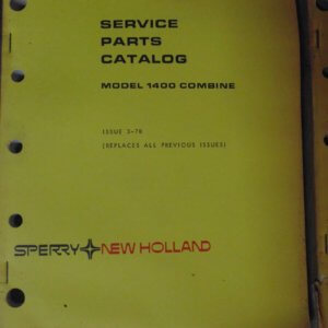 Sperry New Holland 1400 Combine Parts Manual