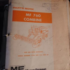 Massey Ferguson MF 760 Combine Parts Manual