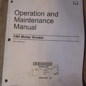 Caterpillar 14H Motor Grader Operation & Maintenance Manual