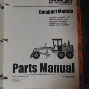 Champion Motor Grader Compact Models Parts Manual