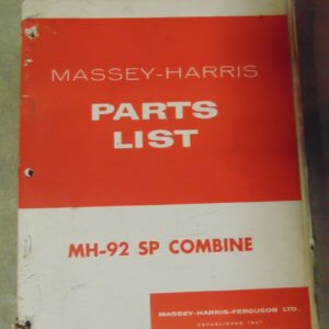 Massey Harris MH92 SP Combine Parts Manual