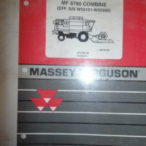Massey Ferguson 8780 Combine Parts Manual
