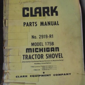 Clark 175B Tractor Shovel Parts Manual