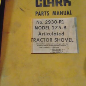 Clark 275B Articulated Tractor Shovel Parts Manual