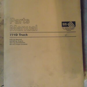 Caterpillar 771D Truck 6YS1 Parts Manual