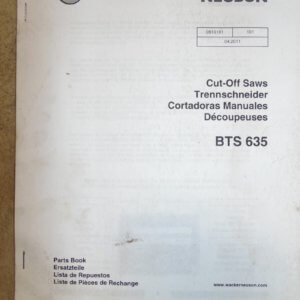 Wacker Neuson BTS 635 Cut Off Saws Parts Manual