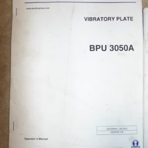 Wacker Neuson Vibratory Plate BPU 3050A Operator Manual
