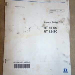 Wacker Neuson Trench Roller RT56-SC, RT82-SC Operator Manual
