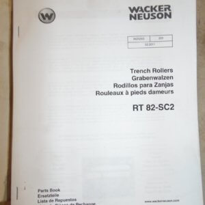 Wacker Neuson Trench Roller RT82-SC2 Parts Manual