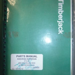 Timberjack Koehring Waterous 18" & 20" Disc Saw Felling Head Parts Manual