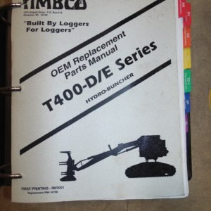 Timbco OEM T400-D/E Series Hydro-Buncher Replacement Parts Manual