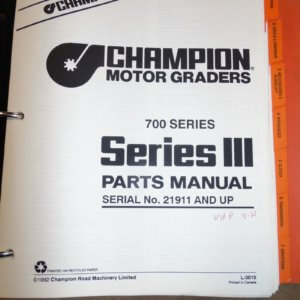 Champion 700 Series 3 Motor Grader Parts Manual
