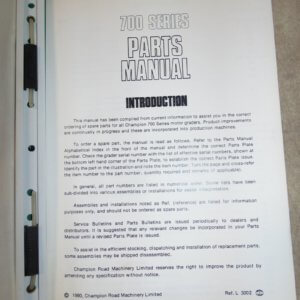 Champion 700 Series Parts Manual