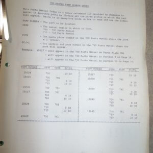 Champion 700 Series Part Number Index Manual