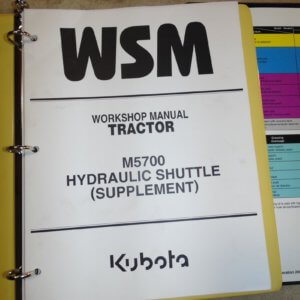 Kubota M5700/M5700DT-N Tractor Supplement Workshop Manual