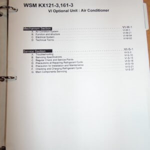 Kubota KX121-3, 161-3 Mini Excavator A/C Mechanism & Troubleshooting, Hydraulic Circuit Workshop Manual