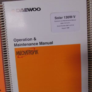 Daewoo Solar 130W-V Operator and Maintenance Manual