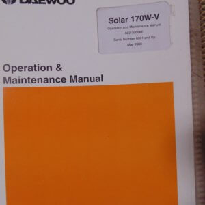 Daewoo Solar 170W-V Operator and Maintenance Manual