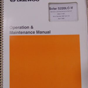 Daewoo Solar 220LC-V Operator and Maintenance Manual